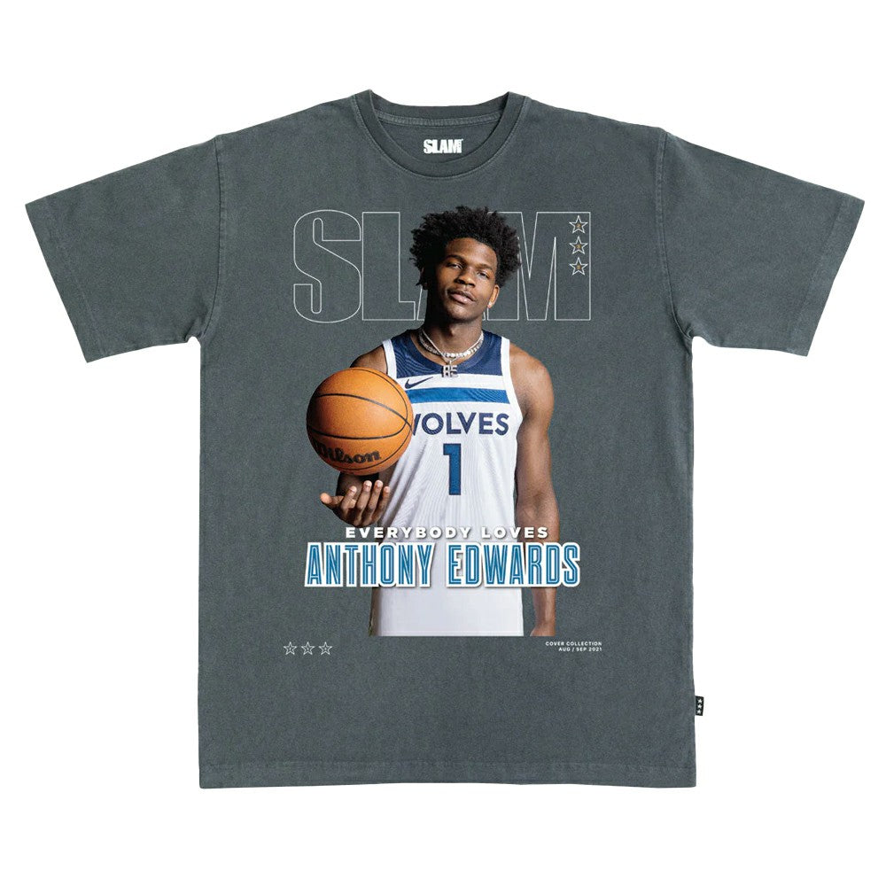 Anthony Edwards Minnesota Timberwolves SLAM Cover T-Shirt - Charcoal online