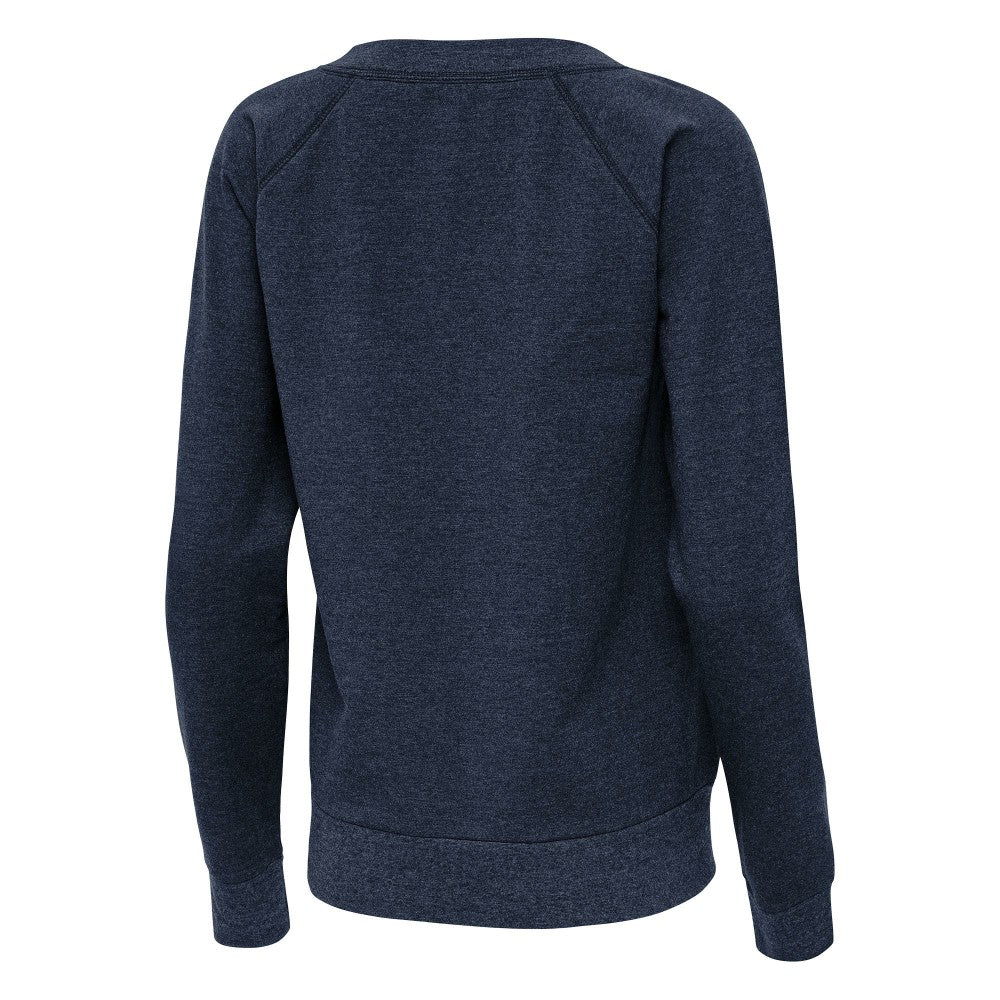 Minnesota Twins Antigua Women's Varsity Tri-Blend V-Neck Long Sleeve T-Shirt - Heather Navy