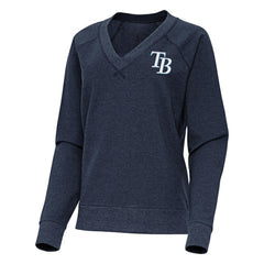 Tampa Bay Rays Antigua Women's Varsity Tri-Blend V-Neck Long Sleeve T-Shirt - Heather Navy