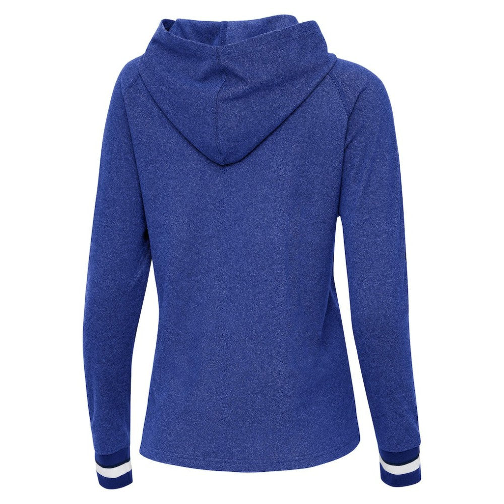 Texas Rangers Antigua Women's Trek Pullover Hoodie - Heather Royal