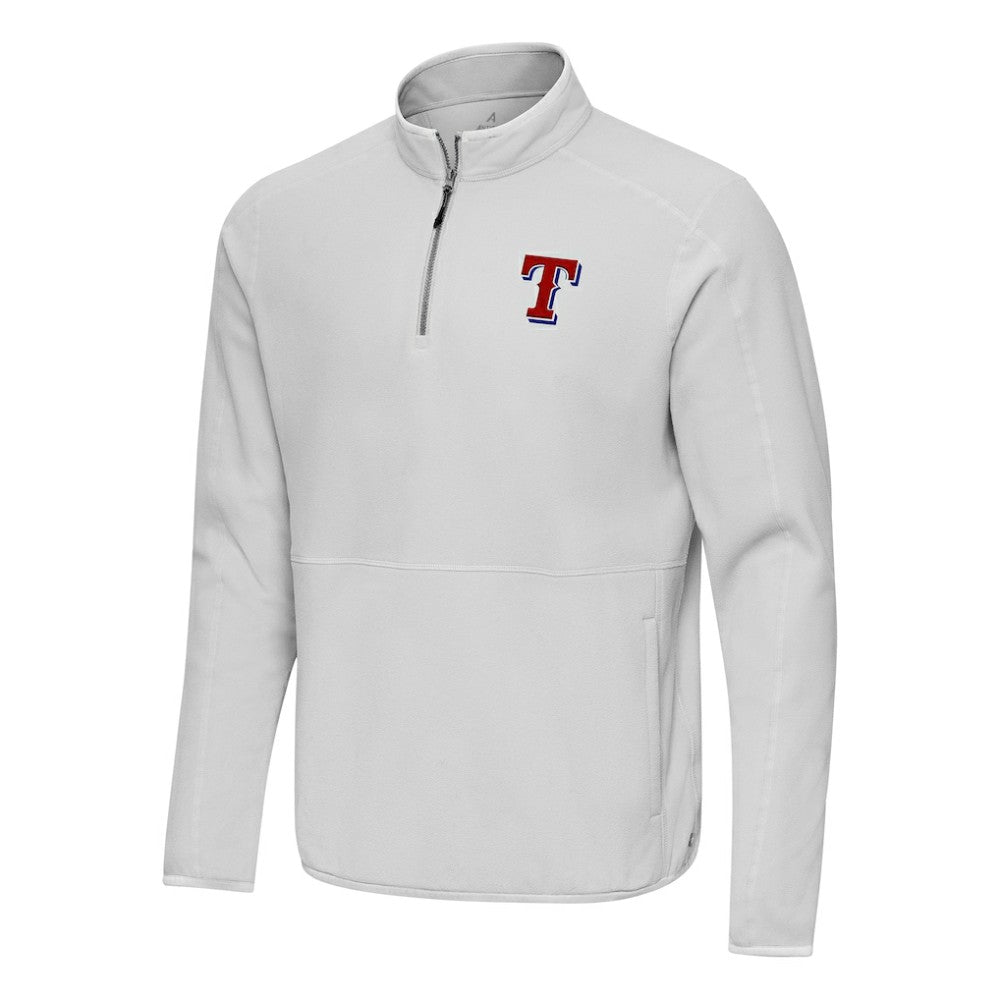 Texas Rangers Antigua Step Up Quarter-Zip Pullover - Gray