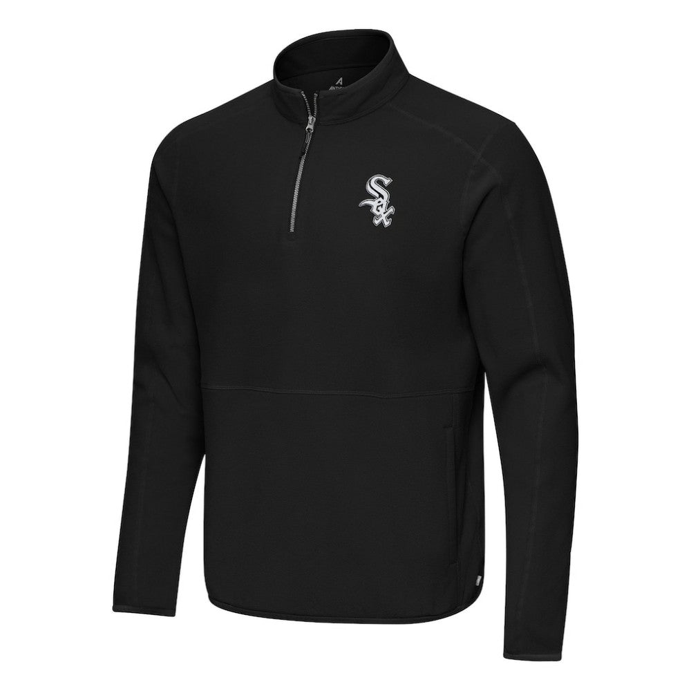 Chicago White Sox Antigua Step Up Quarter-Zip Pullover - Black