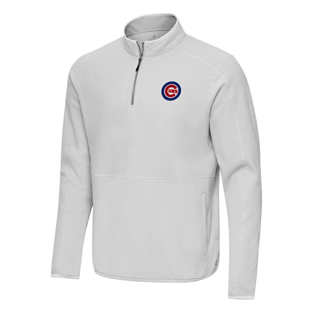 Chicago Cubs Antigua Step Up Quarter-Zip Pullover - Gray