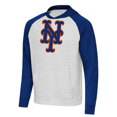 New York Mets Antigua Urgent Pullover Hoodie - Royal/Gray