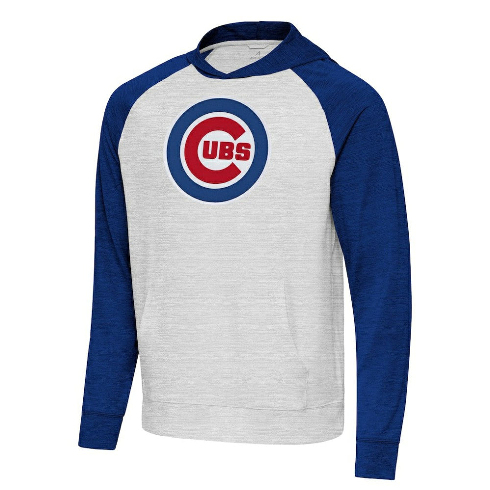 Chicago Cubs Antigua Urgent Pullover Hoodie - Royal/Gray