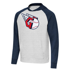 Cleveland Guardians Antigua Urgent Pullover Hoodie - Heather Navy/Gray