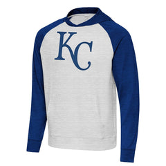 Kansas City Royals Antigua Urgent Pullover Hoodie - Royal/Gray