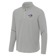 Toronto Blue Jays Antigua Sync Tri-Blend Quarter-Zip Pullover - Heather Gray