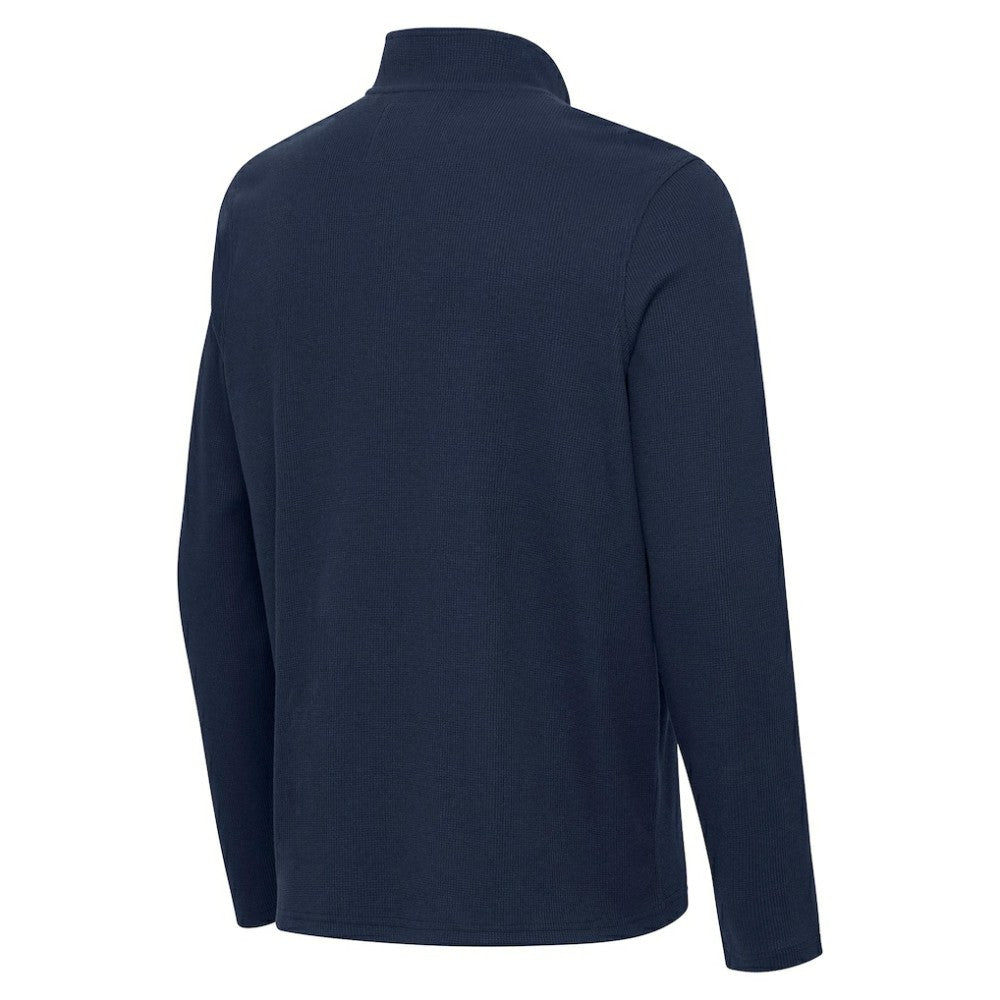 New York Yankees Antigua Sync Tri-Blend Quarter-Zip Pullover - Heather Navy