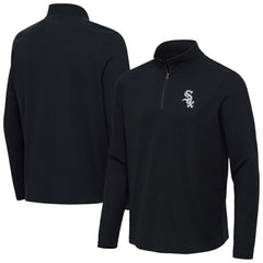Chicago White Sox Antigua Sync Tri-Blend Quarter-Zip Pullover - Heather Black