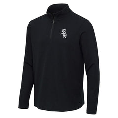 Chicago White Sox Antigua Sync Tri-Blend Quarter-Zip Pullover - Heather Black