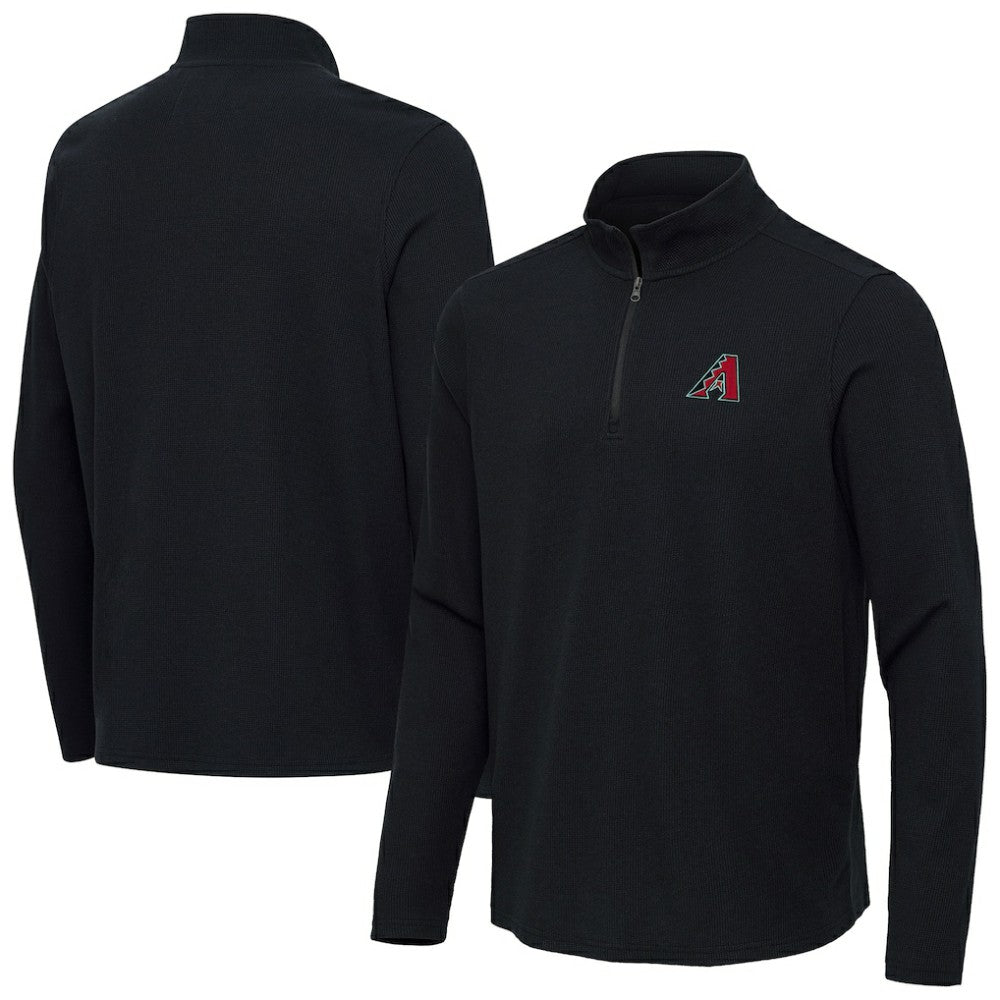 Arizona Diamondbacks Antigua Sync Tri-Blend Quarter-Zip Pullover - Heather Black