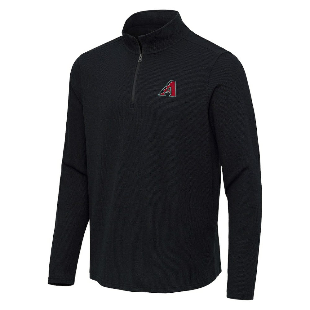 Arizona Diamondbacks Antigua Sync Tri-Blend Quarter-Zip Pullover - Heather Black