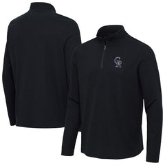 Colorado Rockies Antigua Sync Tri-Blend Quarter-Zip Pullover - Heather Black