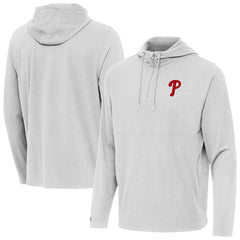 Philadelphia Phillies Antigua Connected Quarter-Zip Pullover Hoodie - Gray