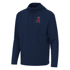 Los Angeles Angels Antigua Connected Quarter-Zip Pullover Hoodie - Navy