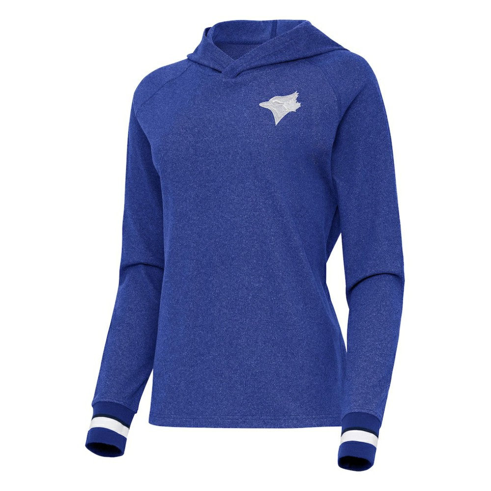 Toronto Blue Jays Antigua Women's Trek Pullover Hoodie - Heather Royal