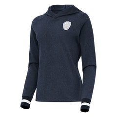Milwaukee Brewers Antigua Women's Trek Pullover Hoodie - Heather Navy