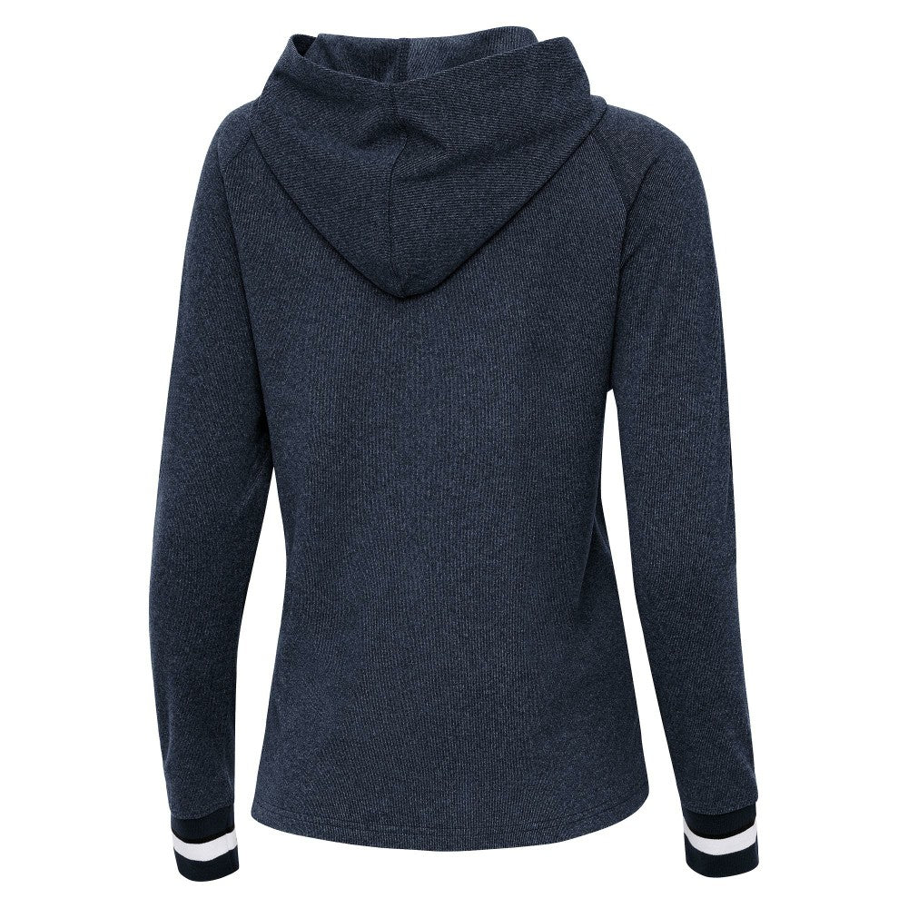 Milwaukee Brewers Antigua Women's Trek Pullover Hoodie - Heather Navy