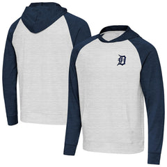 Detroit Tigers Antigua Urgent Pullover Hoodie - Heather Navy/Gray