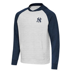 New York Yankees Antigua Urgent Pullover Hoodie - Heather Navy/Gray