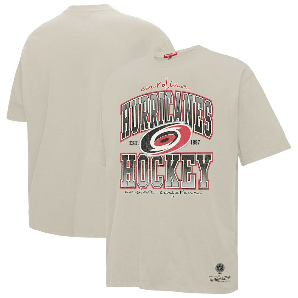 Carolina Hurricanes Mitchell & Ness Women's Dump & Chase Boyfriend T-Shirt Cream
