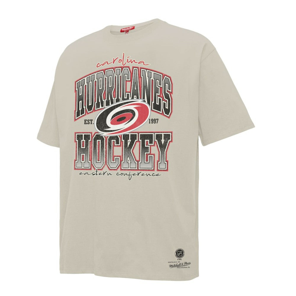 Carolina Hurricanes Mitchell & Ness Women's Dump & Chase Boyfriend T-Shirt Cream