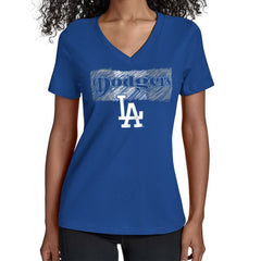 Los Angeles Dodgers Starter Women's Team Color Shading V-Neck T-Shirt - Royal