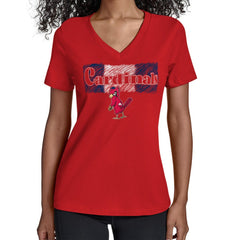 St. Louis Cardinals Starter Women's Team Color Shading V-Neck T-Shirt - Red