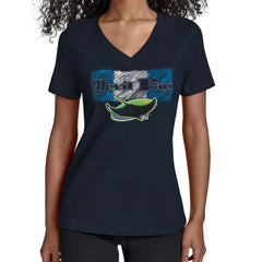 Tampa Bay Rays Starter Women's Team Color Shading V-Neck T-Shirt - Navy