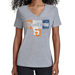 San Diego Padres Starter Women's Team Color Shading V-Neck T-Shirt - Gray