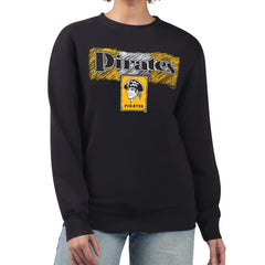 Pittsburgh Pirates Starter Women's Team Color Shading Fleece Pullover Sweatshirt - Black