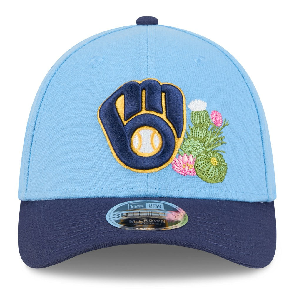 Milwaukee Brewers 2026 Spring Training M-Crown 39THIRTY Flex Hat - Light Blue/Navy | New Era