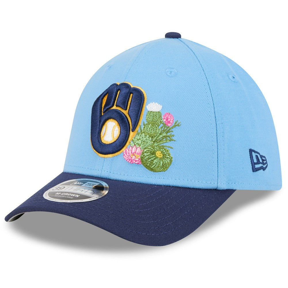 Milwaukee Brewers 2026 Spring Training M-Crown 39THIRTY Flex Hat - Light Blue/Navy | New Era