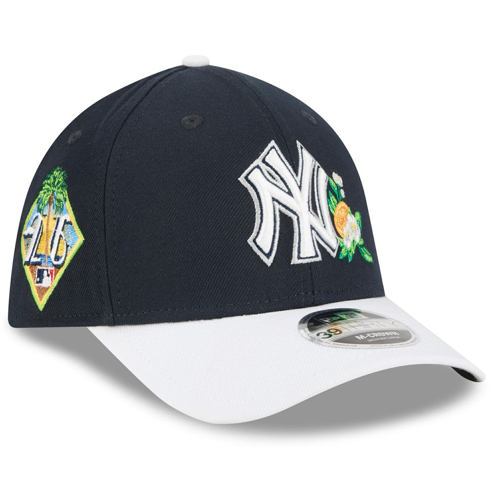 New York Yankees 2026 Spring Training M-Crown 39THIRTY Flex Hat - Navy/White | New Era
