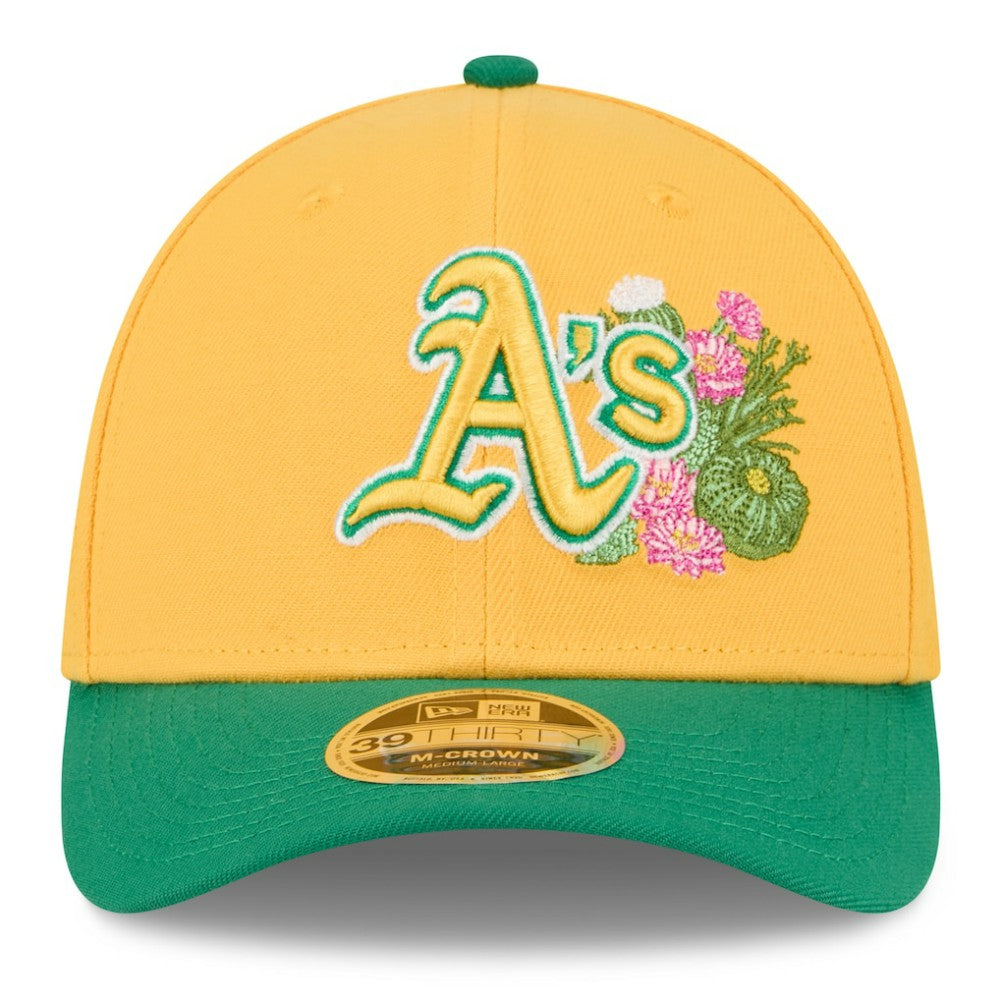 Athletics 2026 Spring Training M-Crown 39THIRTY Flex Hat - Gold/Green | New Era