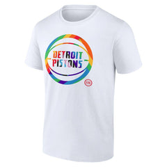 Detroit Pistons Team Logo Pride T-Shirt sale - White online