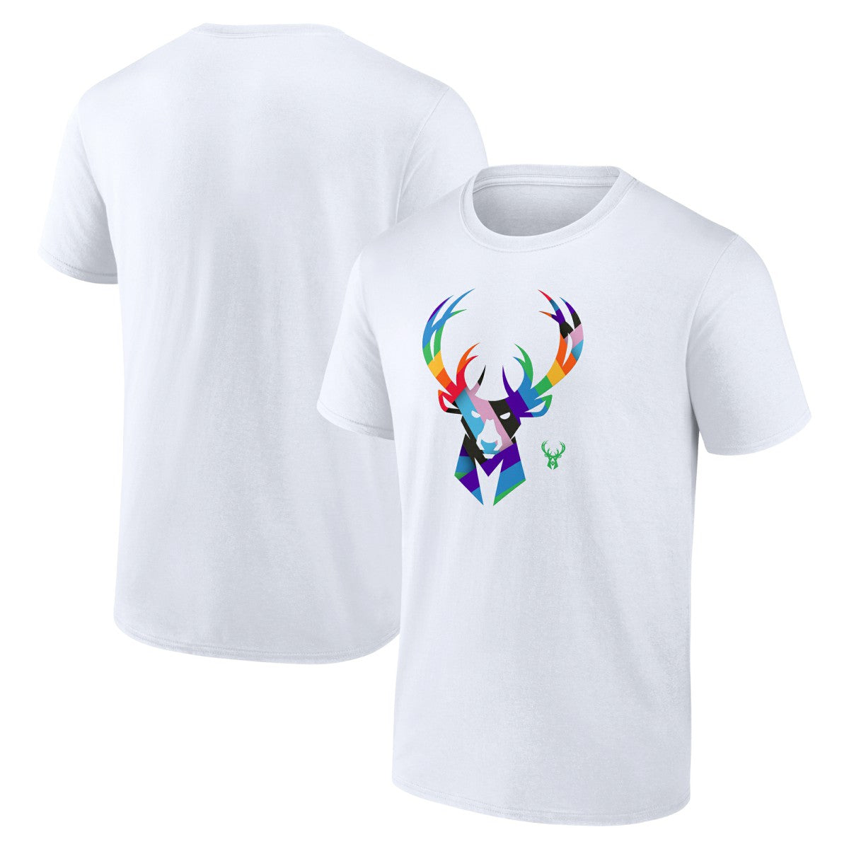 Milwaukee Bucks Team Logo Pride T-Shirt - White outlet