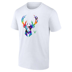 Milwaukee Bucks Team Logo Pride T-Shirt - White outlet