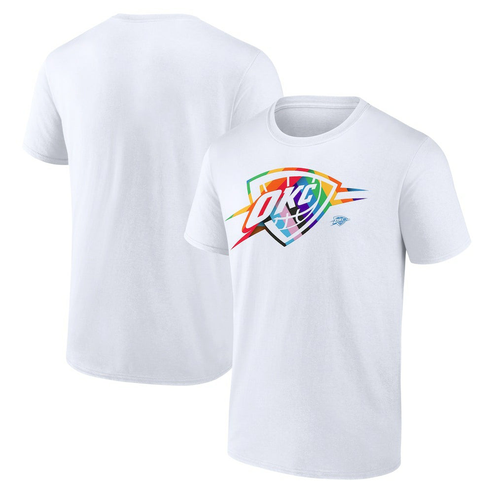 Oklahoma City Thunder Team Logo Pride T-Shirt - White for sale