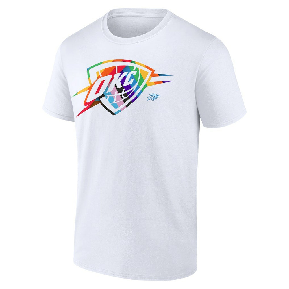 Oklahoma City Thunder Team Logo Pride T-Shirt - White for sale