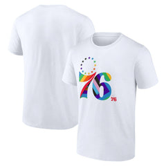 Philadelphia 76ers Team Logo Pride T-Shirt - White on sale