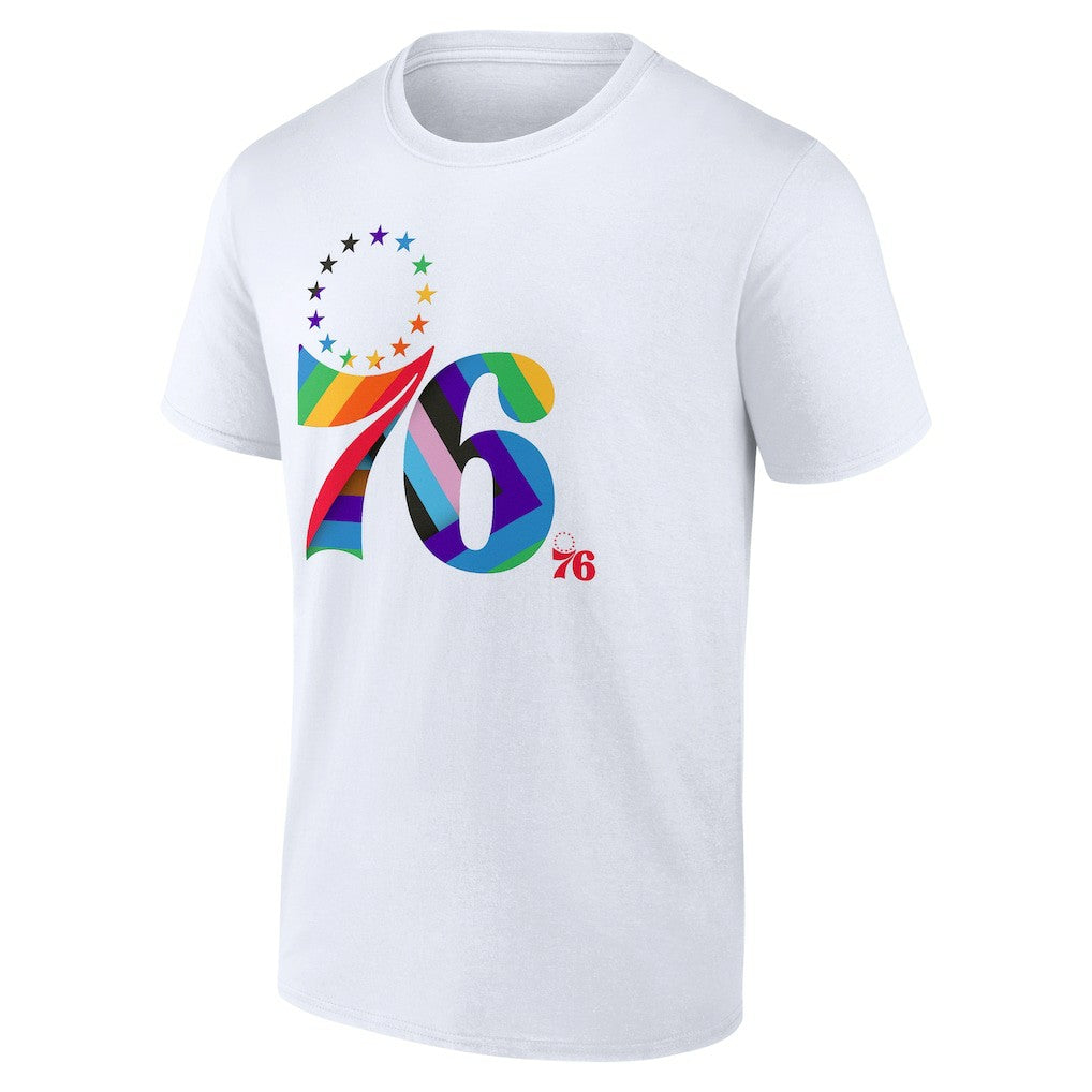 Philadelphia 76ers Team Logo Pride T-Shirt - White on sale