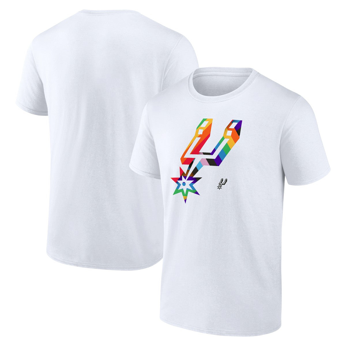 San Antonio Spurs Team Logo Pride T-Shirt - White for sale