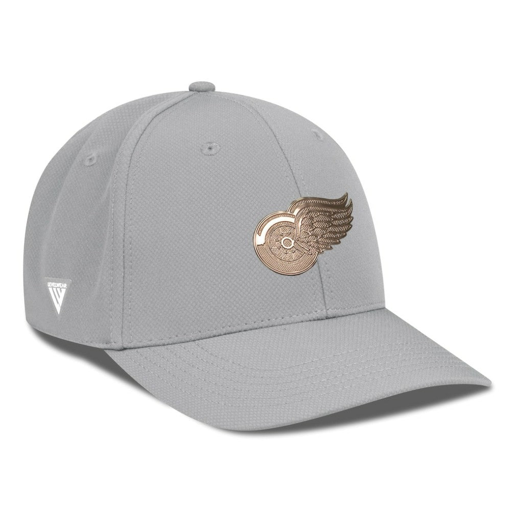 Detroit Red Wings Levelwear Rise Copper Insignia Flex Hat Gray