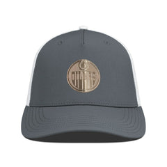 Edmonton Oilers Levelwear Signal Copper Insignia Trucker Adjustable Hat Charcoal/White