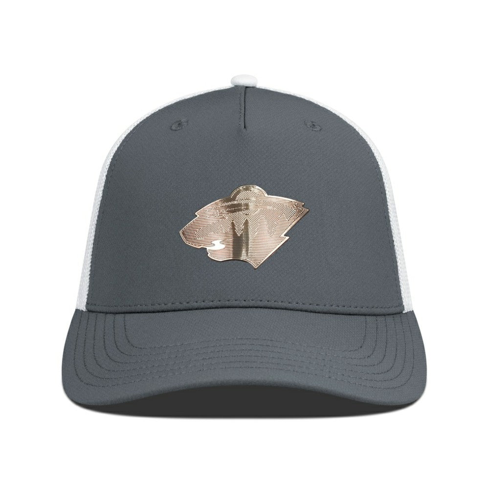 Minnesota Wild Levelwear Signal Copper Insignia Trucker Adjustable Hat Charcoal/White