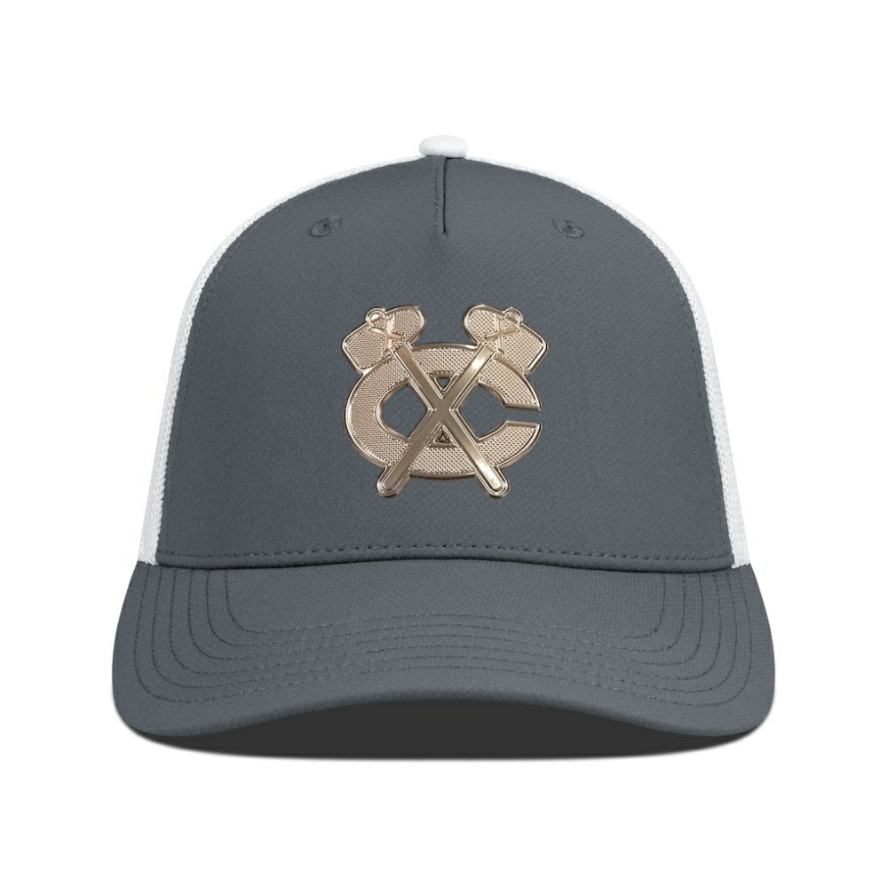 Chicago Blackhawks Levelwear Signal Copper Insignia Trucker Adjustable Hat Charcoal/White