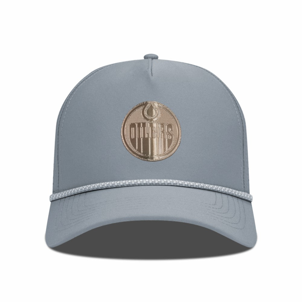 Edmonton Oilers Levelwear Gordon Copper Insignia Vented Adjustable Hat Gray