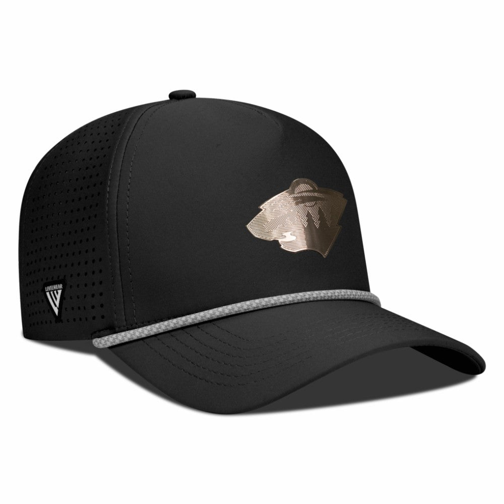 Minnesota Wild Levelwear Gordon Copper Insignia Vented Adjustable Hat Black